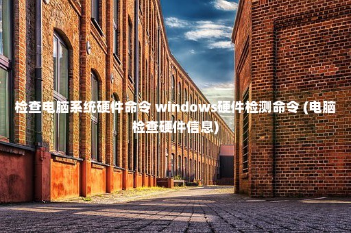 检查电脑系统硬件命令 windows硬件检测命令 (电脑检查硬件信息)