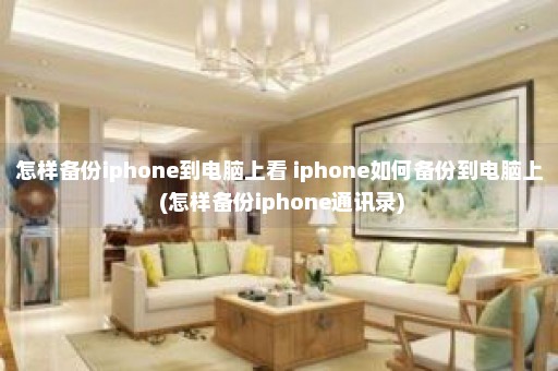 怎样备份iphone到电脑上看 iphone如何备份到电脑上 (怎样备份iphone通讯录)