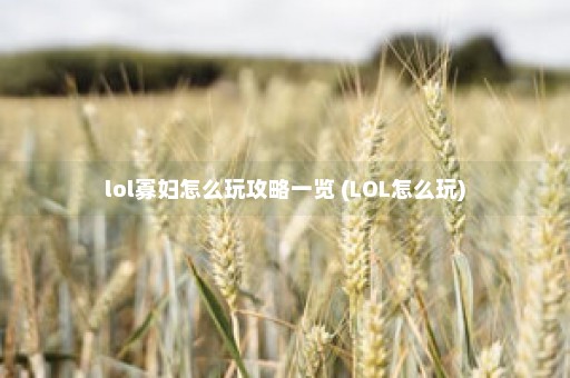 lol寡妇怎么玩攻略一览 (LOL怎么玩)