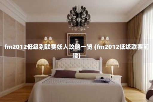 fm2012低级别联赛妖人攻略一览 (fm2012低级联赛前腰)