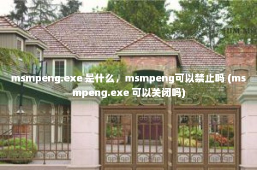 msmpeng.exe 是什么，msmpeng可以禁止吗 (msmpeng.exe 可以关闭吗)