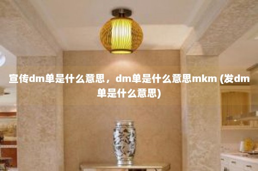 宣传dm单是什么意思，dm单是什么意思mkm (发dm单是什么意思)