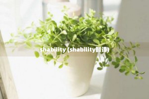 shability (shability翻译)