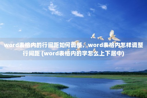 word表格内的行间距如何调整，word表格内怎样调整行间距 (word表格内的字怎么上下居中)