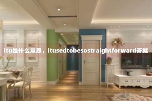 itu是什么意思，itusedtobesostraightforward答案