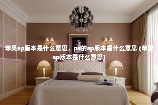 苹果sp版本是什么意思，ps的sp版本是什么意思 (苹果sp版本是什么意思)