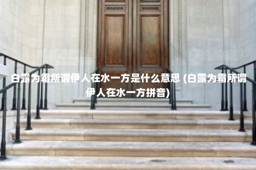 白露为霜所谓伊人在水一方是什么意思 (白露为霜所谓伊人在水一方拼音)