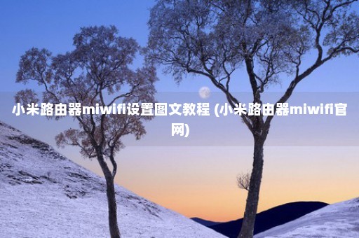 小米路由器miwifi设置图文教程 (小米路由器miwifi官网)