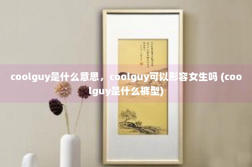 coolguy是什么意思，coolguy可以形容女生吗 (coolguy是什么裤型)