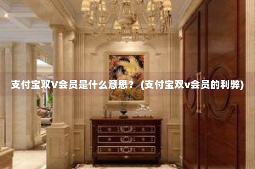 支付宝双V会员是什么意思？ (支付宝双v会员的利弊)