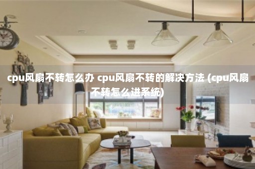 cpu风扇不转怎么办 cpu风扇不转的解决方法 (cpu风扇不转怎么进系统)