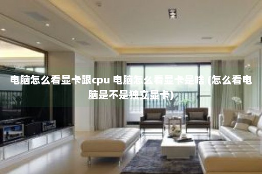 电脑怎么看显卡跟cpu 电脑怎么看显卡是啥 (怎么看电脑是不是独立显卡)