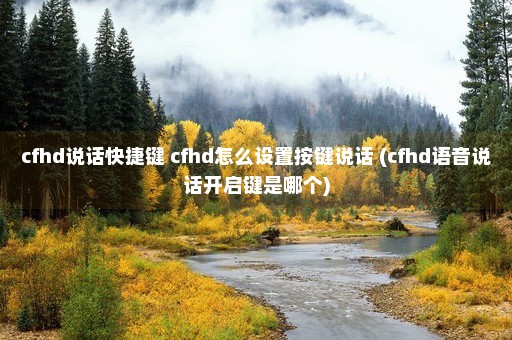 cfhd说话快捷键 cfhd怎么设置按键说话 (cfhd语音说话开启键是哪个)