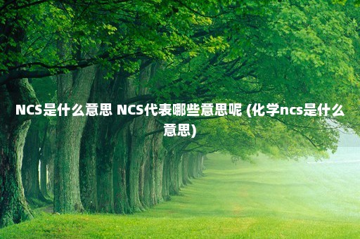 NCS是什么意思 NCS代表哪些意思呢 (化学ncs是什么意思)