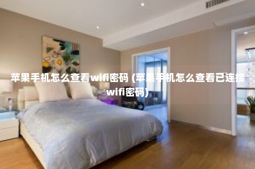 苹果手机怎么查看wifi密码 (苹果手机怎么查看已连接wifi密码)