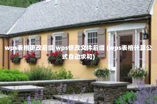 wps表格更改后缀 wps修改文件后缀 (wps表格计算公式自动求和)