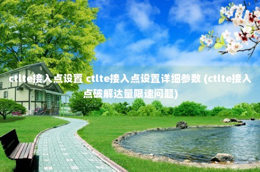 ctlte接入点设置 ctlte接入点设置详细参数 (ctlte接入点破解达量限速问题)