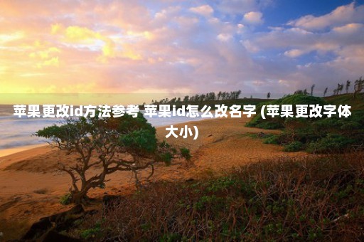 苹果更改id方法参考 苹果id怎么改名字 (苹果更改字体大小)