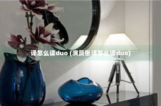 译怎么读duo (演员张译怎么读duo)