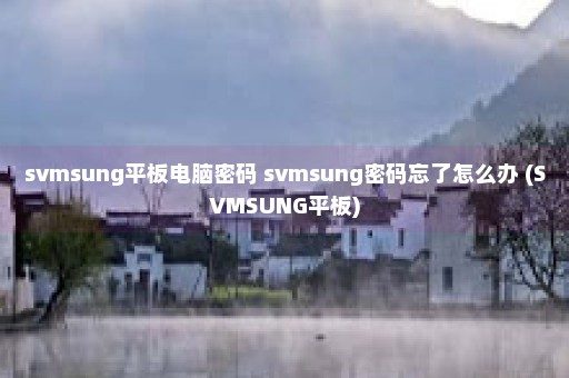 svmsung平板电脑密码 svmsung密码忘了怎么办 (SVMSUNG平板)